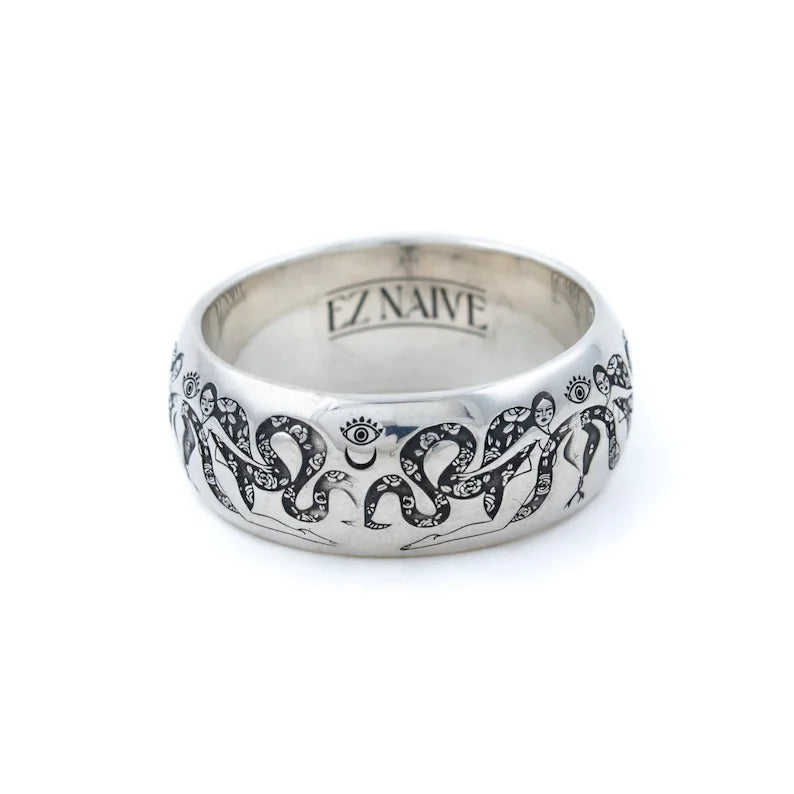 ring collection: snake band silver