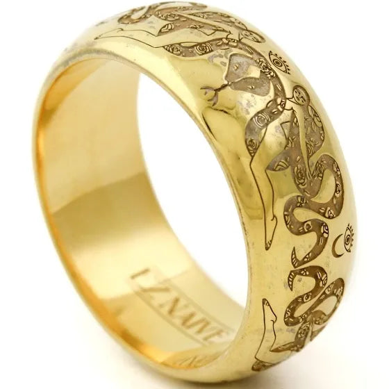 Ring collection: snake band brass
