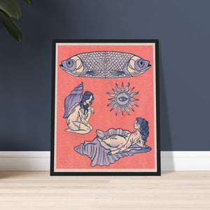 Open image in slideshow, “Water baby” Museum-Quality Matte Paper Wooden Framed Poster
