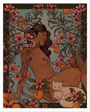 Orange trees 2-Premium Matte Paper Poster Print
