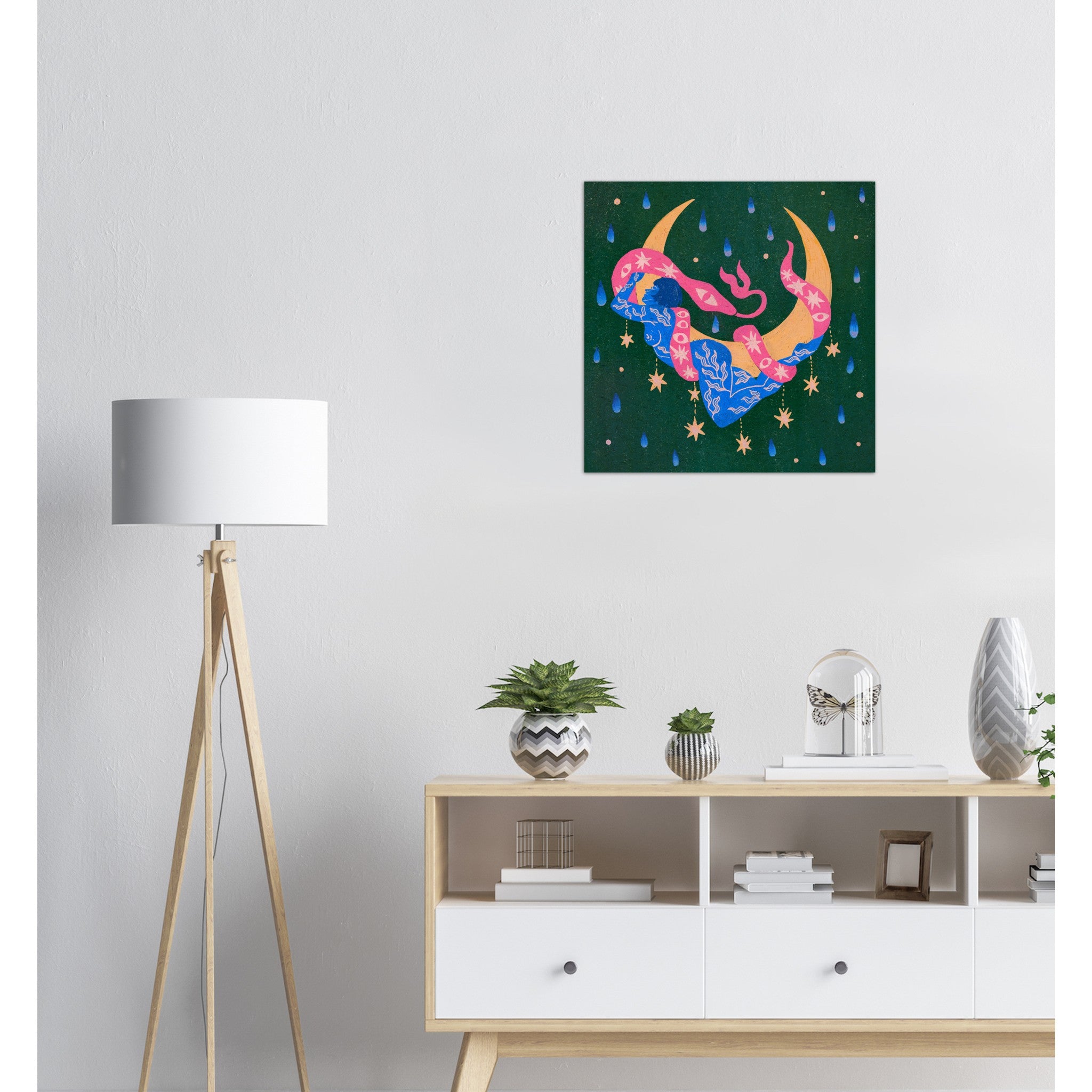 Hanging from the moon- Museum-Quality Matte Paper Poster